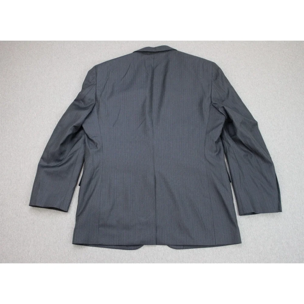 Jos A Bank Blazer Mens 42R Gray Striped Lined 2 Button Suit‎ Jacket